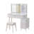 Modern Makeup Vanity Desk With LED Lights & Mirror, 4 Drawer Dressing Table Set With Stool, 3 Colors Dimmable Brightness, Space-Saving For Bedroom-114233123