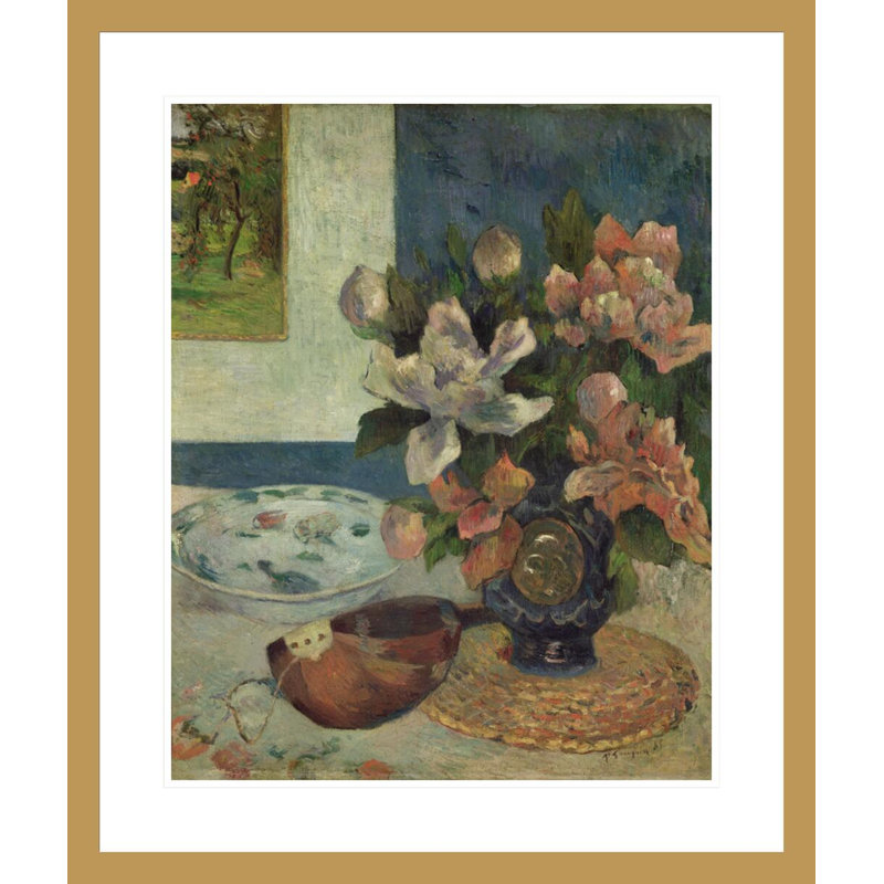 Nature morte avec une mandoline par Paul Gauguin - Estampe numérique encadrée, H 27,78 po x l 23,5 po