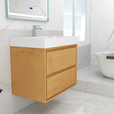 Azden 30" W Wall-Mounted Single Bathroom Vanity Set