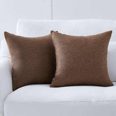Ensemble de 2 taies d'oreiller carrées Linen Texture