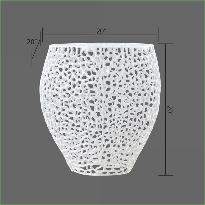 Table basse moderne en aluminium coulé pour le salon, finition blanche durable et amp; Décoration assortie, Blanc