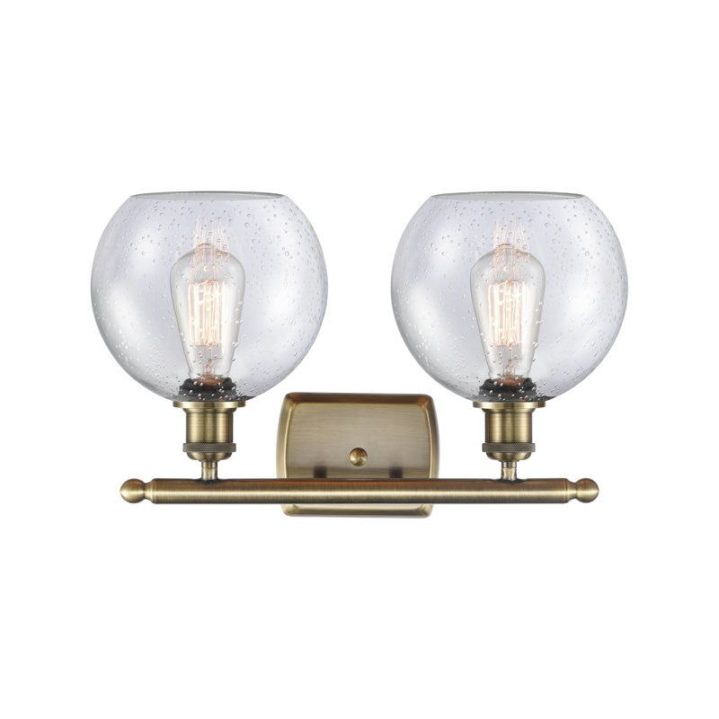 Éclairage pour salle de bain 2 lumières Cindi, Laiton antique, DEL