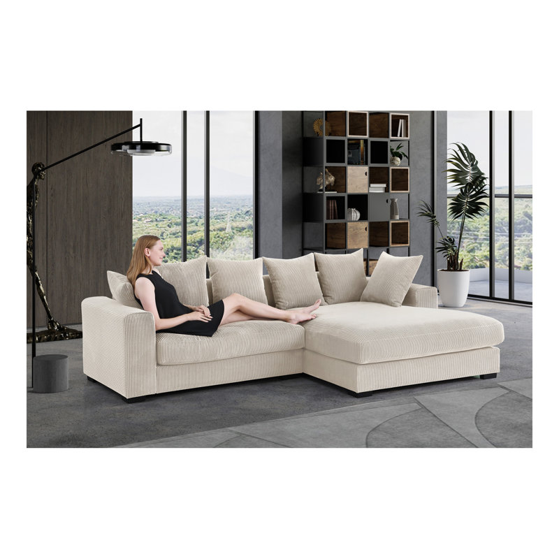 Canapé modulaire avec repose-pieds Irine, Beige