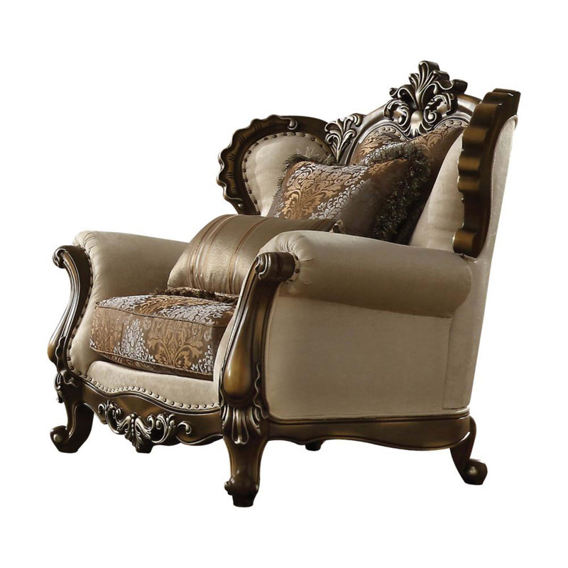 Armchair with Pillows, Tan Revolution Performance Fabric