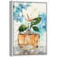 Art de la mode orange sur fond orange avec fleur de magnolia blanc sur toile-92187177-92187183