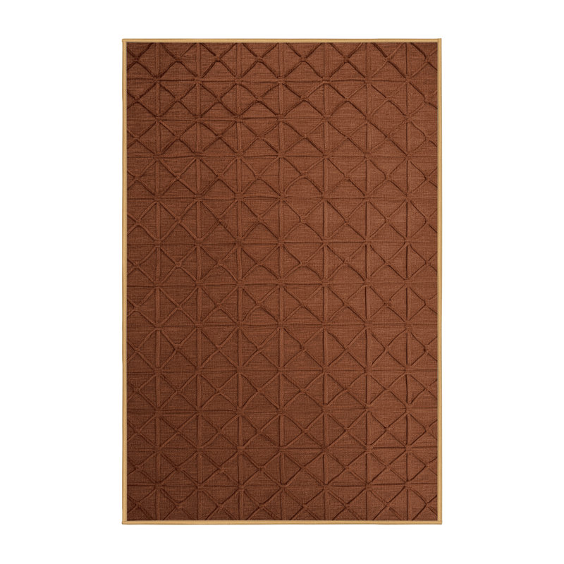 Tapis brun treillis lavable à la machine, Rectangulaire 8 pi x 10 pi