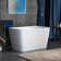 48'' x 27.5'' Freestanding Rectangular Air Bathtub with Integrated Seat, Non-Slip, for Small Spaces