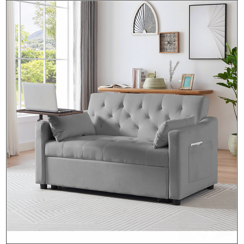 VELVET SOFA BED, Gray