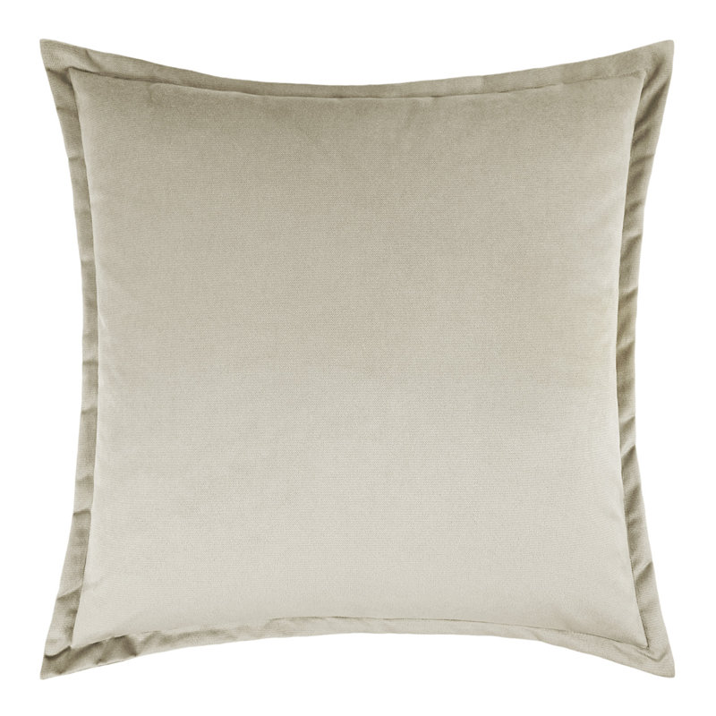 Belvedere Flange Pillow Cover & Insert, Ivory, Square 24"