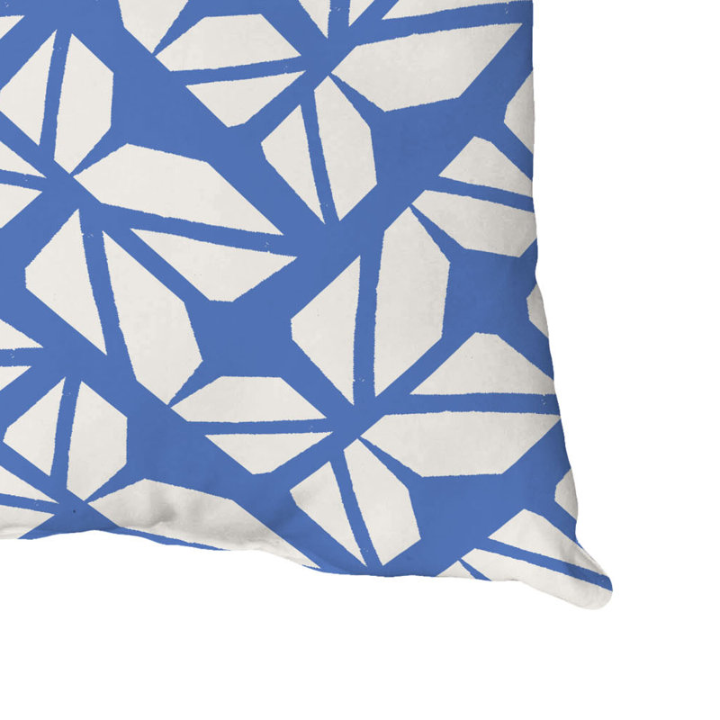 Geometric Outdoor Reversible Throw Pillow, 20" x 20", Blue