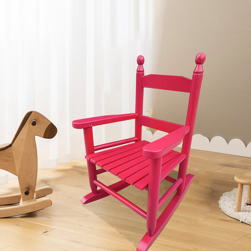 Siège à bascule Rose Red - adapté pour le soutien du dossier en bois franc massif à l'intérieur et à l'extérieur Chaise facile à assembler Fauteuil à poids limité de 110 lb, reposant pour tous les réglages