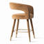 Tabouret de bar en velours à hauteur de comptoir avec repose-pieds doré, tabouret de comptoir pour îlot de cuisine 24 po-713030559