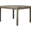 Table de salle à manger de 48 po en bois avec 4 chaises rembourrées à dossier solide, finition chêne, style Mid-Century, transitionnel, installation simple, sièges en mélange de lin 4, facile à assembler