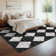 Machine Washable Rugs Distressed Trellis Rug for Living Room Non Slip Stain Resistant Carpet Modern Checkered Farmhouse Floor Cover