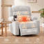 Fauteuil à bascule pivotant électrique surdimensionné de 109 cm (42,9 po) de largeur pour chambre d'enfant, fauteuil inclinable avec fonction massage et chauffage, ports USB et Type-C.-1830680155