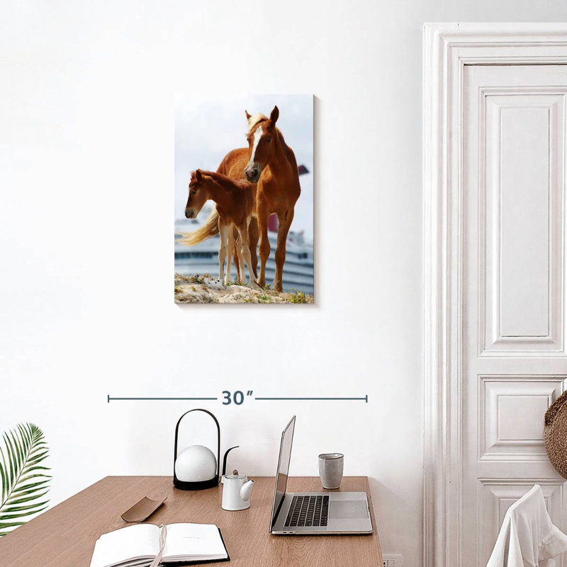 Brampt Brown Horses, 24" H x 16" W