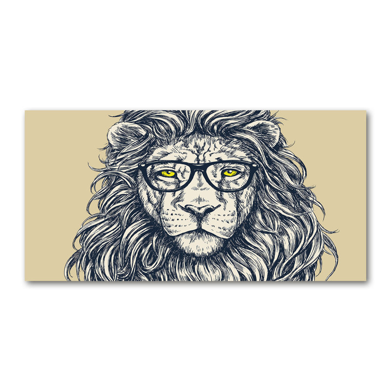 Lion Hipster - Wrapped Canvas Print