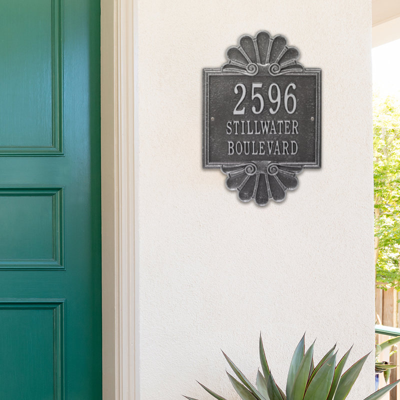Signature Series 3-Line Wall Address Plaque, Smoke Gray, Gray, Yes