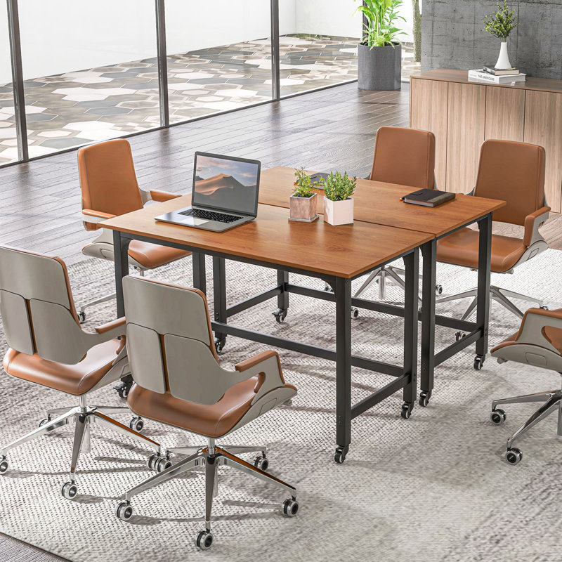Alyxandra Metal Base Computer Desk, Yellow