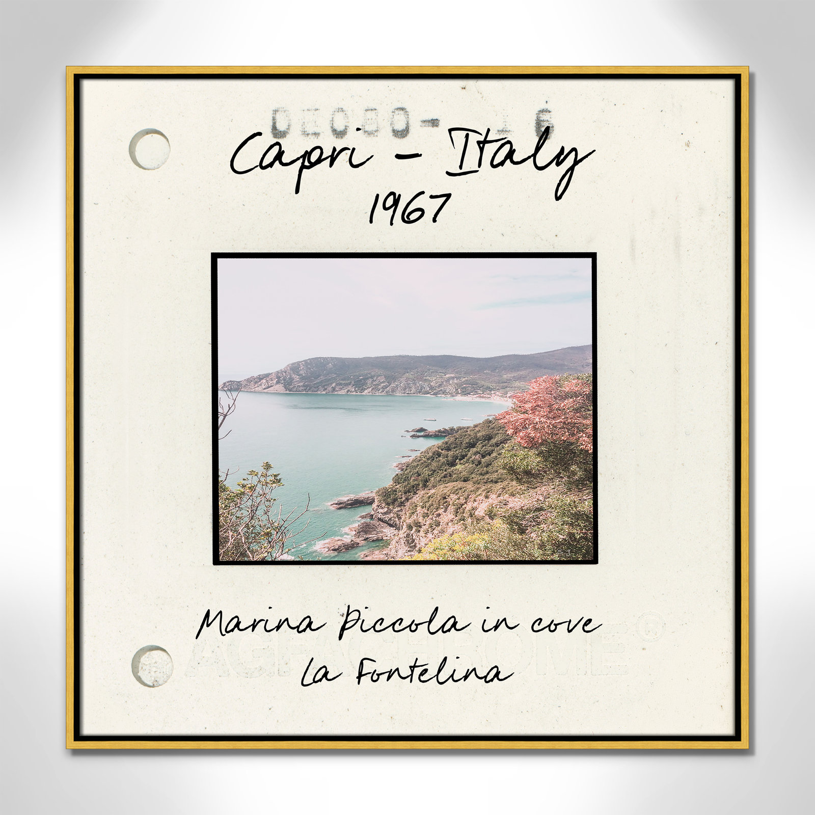 Ritona "Capri, Italy - Marina Piccola" Print, Gold Floater Framed Canvas, 31.5" H x 31.5" W x 2" D