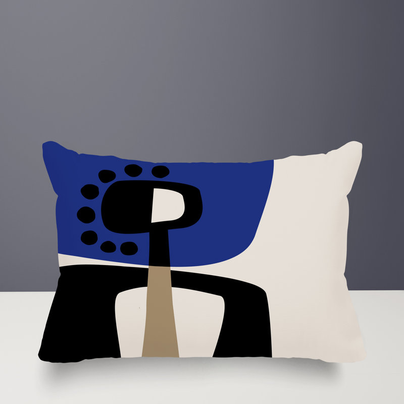 Coussin lombaire réversible intérieur / extérieur Sofi Minimalist, H 18 po x l 25 po, Navy Blue