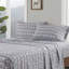 Ensemble de 3 draps de lit gris 100% flanelle de coton 100% double pour lit double / très grand 14 "
