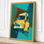 Yellow Bulldozer Mid-Century - Wrapped Canvas-1799058956-1799059057