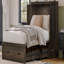 Structure de lit double escamotable de style campagnard pleine grandeur avec station de charge, cadre de lit plateforme pliable avec grand tiroir de rangement pour chambre d'amis, petit lit de chambre à coucher, gris rustique-652574221-652574211
