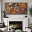 Abstract Botanical " Extra Large Abstract Floral And Fauna Vibrant Bohemian Garden Retro Fine Art Decorative Colourful "-111176968-94945951