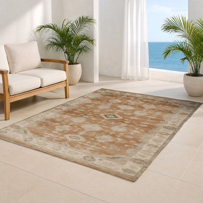 Tapis intérieur et extérieur brun Overdyed