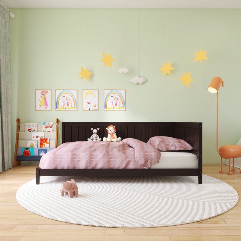 Modern Full Size Wood Bed, Espresso