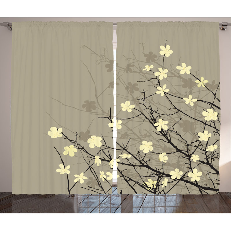 Polyester Semi Sheer Curtain Pair, 54" x 108"