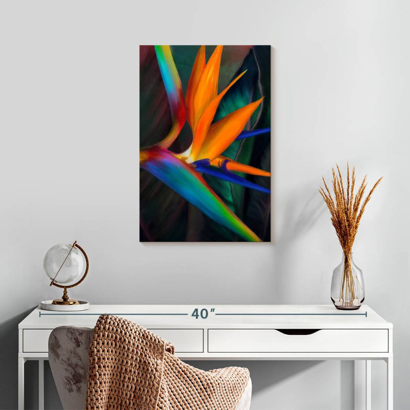 Harnek, oiseaux colorés du paradis, H 24 po x l 16 po
