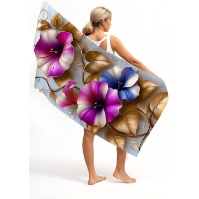 Fleur en microfibre surdimensionnée, serviette de plage légère, très grande, rose, serviettes de sable minces, voyage, piscine, yoga, camping, adultes, hommes, plage, accessoires de plage, accessoires, cadeau de vacances, 60 x 80 po
