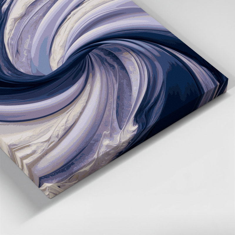 «Abstract Landscape 67», art mural sur toile bleue, H 8 po x l 8 po