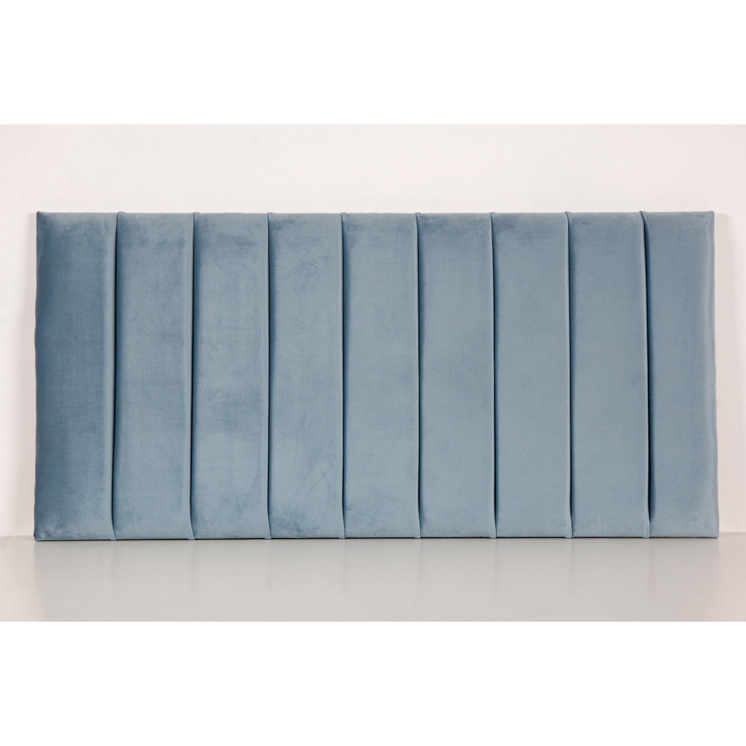 Vertical 9 Panel Upholestered Headboard In Naples Velvet Fabric
