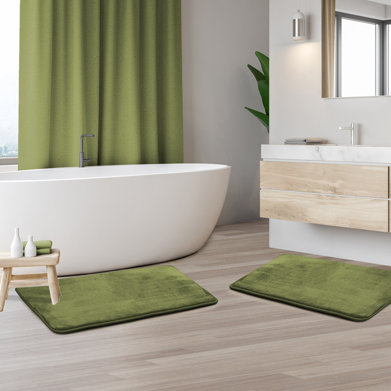 Steph Luxury Memory Foam Bathroom Rug Set, Petit: l 17 po x L 24 po, ISE