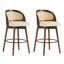 Ensemble de 2 tabourets de bar d'intérieur en bois