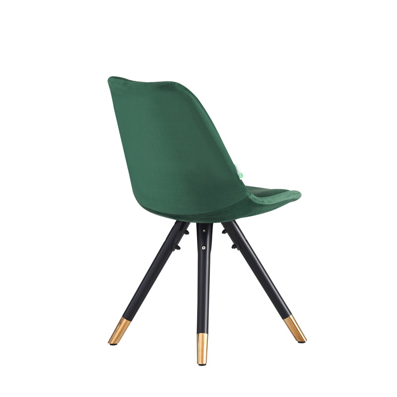 Domek Modern Velvet Dining Chair - Upholstered Upper body with Coated Metal Legs - Side Chair for Dining Room Kitchen Living Room - Single