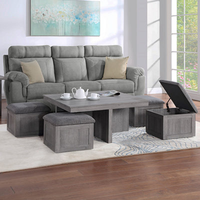 Ensemble de tables basses avec tabourets de rangement et table de bout Montalbano