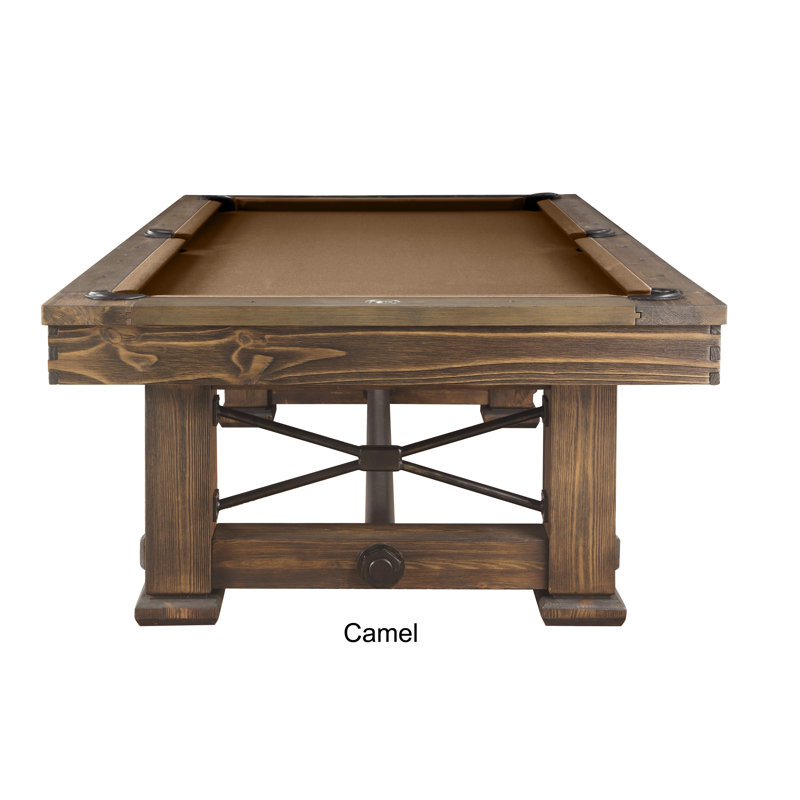 Rio Grande Slate Pool Table with Professional Installation Included, 8' 5", Wine, Weathered Bark