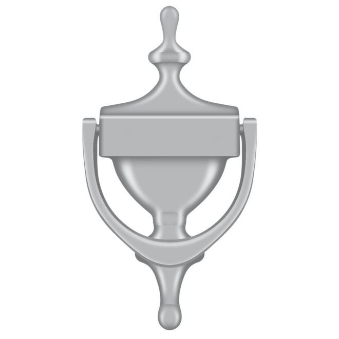 Victorian Solid Brass Door Knocker in Brushed Chrome Finish