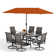 Alyah 6 - Person Metal Patio Dining Set with Rectangular Table