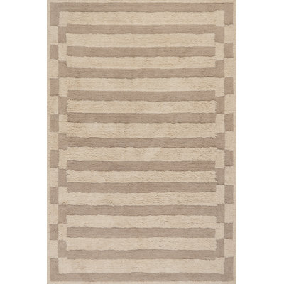 Velaina Washable Hand-Woven Striped Wool Rug