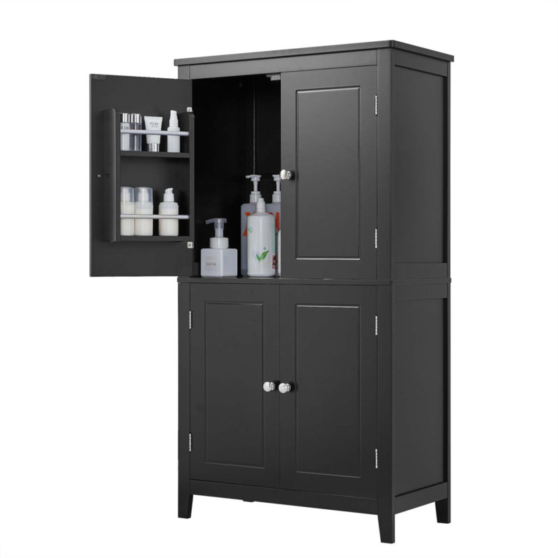 Armoire de rangement élégante pour salle de bain, Noir