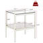 Ensemble de 2 tables de bout rectangulaires, plateau en verre trempé avec panneau de fibres à densité moyenne, table de salon moderne, verre gris, table-167623965-167623938