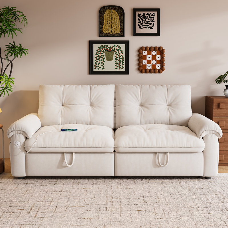 77-inch convertible sofa bed, Beige
