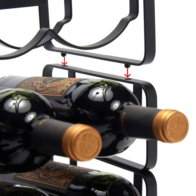 Urlingford 8 Bottle Tabletop Wine Bottle Rack Black