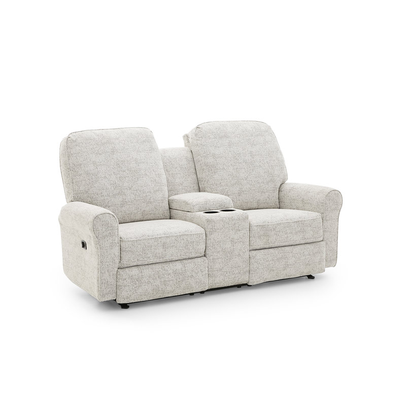 Upholstered 64.5'' Power Reclining Loveseat, Malibu White Pepper