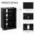 5-Tier Media Stand Cabinet With 3-Level Adjustable Shelves, Tempered Glass Doors, And Cable Management, Distressed Black